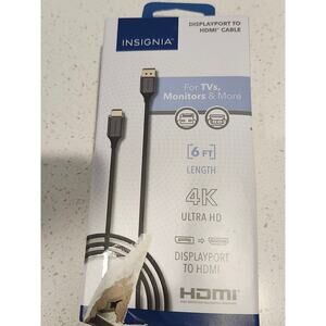 INSIGNIA 4K DisplayPort HDMI Cable 6Ft